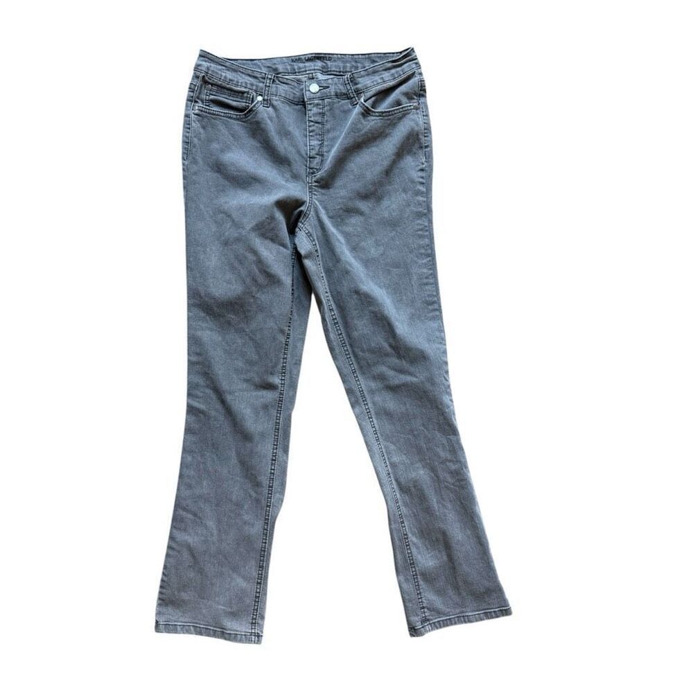 Womens Karl Lagerfeld Paris Gray Wash Straight Leg Jeans - Sz 8